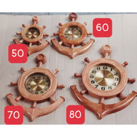 Đồng hồ treo tường mỏ neo gỗ gõ tự nhiên 70cm-80 cm