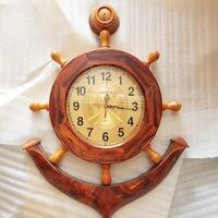 Đồng hồ treo tường mỏ neo gỗ cẩm lai cao 80cm ngang 40