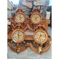 Đồng hồ treo tường mỏ neo kèm lắc gỗ gõ tự nhiên mẫu mới cao 60cm