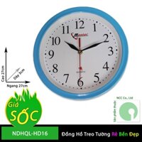 ♧Đồng hồ treo tường NDHQL-HD16 - mặt tròn nền trắng kim giật giá rẻ