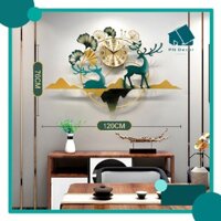 Đồng Hồ Treo Tường Nghệ Thuật, Tranh Decor Trang Trí Hươu Mã s61  PN Decor