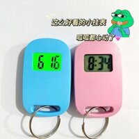 Đồng hồ treo tường nhỏ phát sáng Đồng hồ điện tử Mini đa chức năng Học sinh Bàn thi Tắt tiếng Móc khóa dễ thương đơn giản #GB0113#