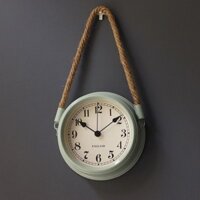 Đồng hồ treo tường phòng khách Bắc Âu Đồng hồ treo tường đơn giản kim loại sáng tạo thời trang đồng hồ phòng ngủ dây gai trang trí đồng hồ treo tường