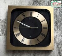 Đồng hồ treo tường SEIKO QE583G khung kim loại mạ vàng 28cm