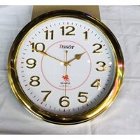 Đồng hồ treo tường Tissot S62 tròn 35cm, 12 số nổi mạ vàng