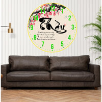 Đồng Hồ Treo Tường Tráng Gương Chữ Thư Pháp - Tri Ân Thầy Cô 20/11