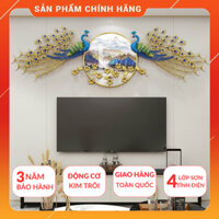 Đồng hồ treo tường trang trí đôi công phượng mã 686-2, kim trôi thép sơn tĩnh điện 4 lớp không gỉ