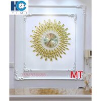 Đồng hồ treo tường trang trí Mặt Trời Vàng decor MT kích thước 70x70 cm