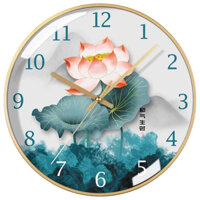Đồng hồ tròn treo tường tráng gương 5D kim trôi tặng pin đinh treo đa năng không cần khoan tường