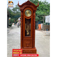 đồng hồ trụ xoắn  gỗ  hương  kt cao 2m 3 ngang 78 sâu 40 cm
