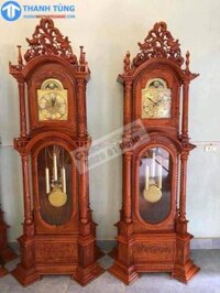 Đồng hồ tứ trụ cỡ vừa – cao 2m3 gỗ hương đá