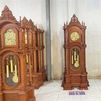 Đồng Hồ Tứ Trụ Gỗ Hương Lắp Phụ Kiện Nhôm Cao 2m3 ( gỗ hương đá )