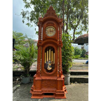 đồng hồ tứ trụ tháp vát gỗ hương đá KT cao 2m 3 ngang 93 sâu 43