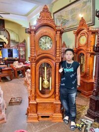 Đồng Hồ Tứ Trụ Vát Cao 2m1 Gỗ Hương Đá Cao Cấp