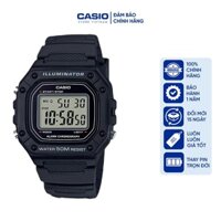 Đồng hồ Unisex Casio W-218H-1AV, đồng hồ chính hãng, silicon full đen