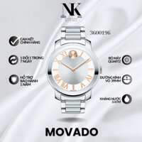 Đồng hồ Unisex MOVADO 3600196 39mm mặt bạc viền trắng, vỏ bạc, dây kim loại cao cấp