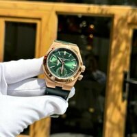 Đồng hồ Vacheron Constantin Rep 11 Overseas Dual Time 7900V màu xanh lá cây dây da 41mm