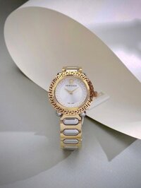 Đồng hồ Versace Greca twist nữ dây kim loại demi gold fake 11 35mm