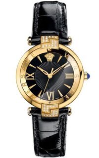 ĐỒNG HỒ VERSACE VAI060016 REVIVE IP YELLOW GOLD DIAL BLACK LEATHER STRAP WATCH