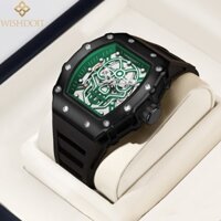 Đồng hồ WISHDOIT mặt vuông dây cao su đơn giản chống thấm nước thời trang dành cho nam