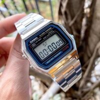Đồng hồđiện tử nam casio A159-A158 Vỏ thép không gỉ chống nước máy Nhật  siêu đẹp - top_watch