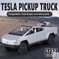 ((Đóng hộp) 1: 32 với xe máy Mẫu xe hợp kim Tesla Pika Mở cửa Âm thanh Đèn giảm xóc bốn bánh Bánh trước Lái kéo lại Đồ chơi bé trai