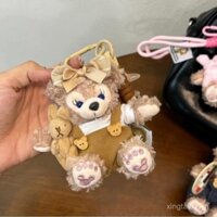Dòng màsắc túi charm hoa hồng sherry, búp bê gấDuffy, móc, quà tặng cho phụ nữ