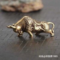 Đồng nguyên chất Bull Móc khóa Cung hoàng đạo Mặt dây chuyền Phong thủy Tài lộc Đồng Bull Mặt dây chuyền Quà tặng tinh tế