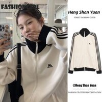 Đồng phục bóng chày nữ giản dị phong cách Mỹ áo khoác cổ điển ngoại cỡ ba thanh áo khoác
