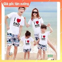 Đồng phục gia đình Áo thun gia đình 345 người giá rẻ - Màu trắng GD859T  SGSHOP - Áo Bé Gái - Size XXXL