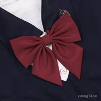 [Đồng phục JK lông vũ/Cà vạt cử nhân] Cổ áo sơ mi hoa cô gái nơ, đồ dùng học đường, phong cách học viện màu đỏ