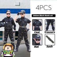 Đồng phục ngụy trang cho bé trai và bé gái, lực lượng đặc biệt, bộ đồ quân đội trẻ em đồng phục cảnh sát quân đội