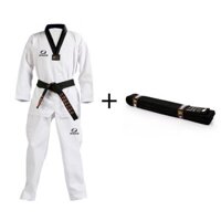 Đồng phục Taekwondo Jingpai cho trẻ em và người lớn, thiết bị tập luyện, bộ đồ tập Taekwondo unisex dài tay bằng cotton đầy đủ với bộ thắt lưng