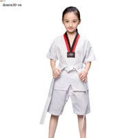 Đồng phục tập luyện Taekwondo LEOTA, Bộ đồ Taekwondo Polyester WTF, Bộ Dobok Bộ đồ Karate Cotton TKD màu trắng Nam / Nữ