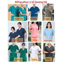 Đồng phục y tế nữ, bộ blouse nữ, bác sĩ, blouse cổ tim, đồng phục điều dưỡng, spa, thẩm mỹ viện, dược sĩ .