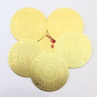 Đồng Thau Liên Hệ Miếng Dán Điện Thoại Di Động Gãy Mười Ngàn Số Phận Chín Ngôi Sao Miếng Dán Mười Vuông Tám Cấp Thẻ Cân Bằng Đồng Xu❤1.2❤