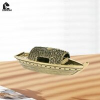 Đồng thau Mini Thuyền Câu Cá Điêu Khắc Ca nô Mô Hình Trang Trí Nhà Thủ Công Di Động Nhân Tạo Thuyền Mô Hình Đốt Cho Văn Phòng Quà Tặng