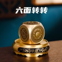 Đồng thau nguyên chất Xoay sáu mặt Khối Rubik Biến Vũ trụ Xoay Giải nén Thời gian để chạy tiền Tay cầm sáng tạo Đồ trang trí mảnh
