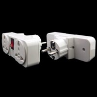 Đồng trắng 250V 10A Ổ cắm chuyển đổi đa năng Di động 2 chiều Ổ cắm mở rộng phích cắm chuyển đổi EU có công tắc bật tắt