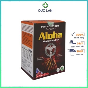 Đông Trùng Hạ Thảo Aloha của Mỹ nguyên chất 100% - 90 viên , 525mg