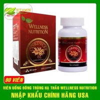 Đông trùng hạ thảo WELLNESS NUTRITION CORDICEP NATURE GIFT 90 viên Nhập khẩu chính hãng Mỹ