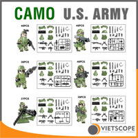 [Đóng túi] Combo 6 nhân vật lính Mỹ quân phục rằn ri 7011  - Orange DIY