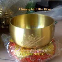 đồng vàng, chuông đẩu, tụng kinh, chuông đồng bày đình chùa miếu điện, chuông bát 19cm, do tho cung bang dong vang