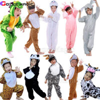 Động Vật Cosplay Trang Phục Hổ Rồng Gấu Trúc Thỏ Bò Voi Cáo Sư Tử Gấu Hoạt Hình Bộ Đồ Ngủ Trẻ Em Bé Trai Bé Gái Jumpsuits Halloween Biểu Diễn Trang Phục