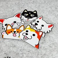 Động Vật Dễ Thương Thú Cưng Chó Dán Xe Ô Tô Husky Corgi Xe Máy Đề Can Cửa Sổ Phản Quang Kiểu Dáng Xe