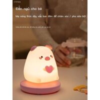 Động Vật Dễ Thương USB Ánh Sáng Ấm Áp Sạc Phòng Ngủ Đầu Giường Cho Bé Ăn Bảo Vệ Mắt Giấc Ngủ Trẻ Em Silicone Đèn Ngủ LED