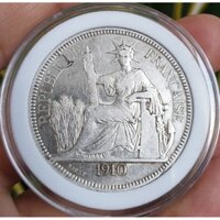 Đồng Xu BẠC Hoa Xòe 1910 RẤT HIẾM Chuẩn Cổ Sưu Tầm