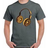 Donut Tai Nghe Áo Thun Nam Ngộ nghĩnh Vinyl Ghi Âm Nhạc Bàn Xoay Unisex Tee Top