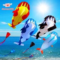 Doonaci308 Diều Cá Voi / Cá Heo Lớn, Diều Mềm Đuôi Dài Bay Tốt, Ripstop 2.2m 100 Mét Dây Diều Đồ Chơi Bay Nhựa Trẻ Em & Người Lớn