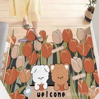 Door-to-door silk ring floor mat door-to-door foot mat door-to-door scraping mud and rubbing soil mat household dust removal carpet living room carpet door-to-door mat non-slip mat non-slip mat bathroom pedal mat bathroom non-slip mat